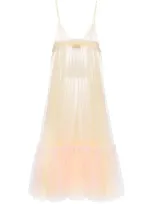 Viktor & Rolf Surfin' Safari Tulle Camisole Dress In Yellow