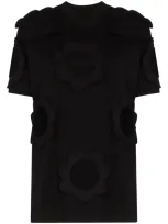 Viktor & Rolf Cutout Cotton-blend Jersey T-shirt In Black