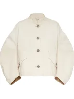 Miu Miu Drill Jacket In Neutrals