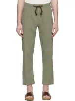 Nanushka Nova Tapered Stretch-cotton Twill Drawstring Trousers In Green