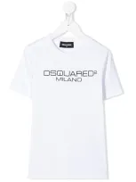 Dsquared2 Kids' Milano Logo Printed T-shirt In White