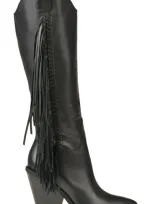 Sam Edelman Imari Fringed Texan Boots In Black