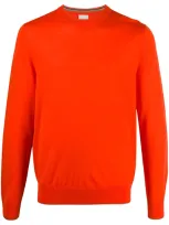 Paul Smith Crew-neck Logo Pullover In Orange