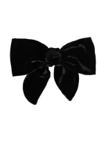 Jennifer Behr Black Naples Satin Bow Hair Clip