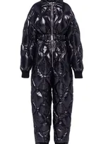 Miu Miu Quilted Padded Jumpsuit In Black