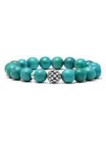 Lagos Caviar Ball Beaded Turquoise Bracelet, 10mm