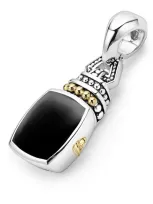 Lagos 18k Gold And Sterling Silver Caviar Color Pendant With Black Onyx In Black/silver