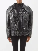 Vaquera Oversize Puffer Moto Jacket In Schwarz