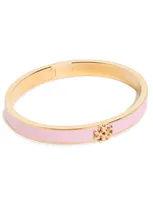 Tory Burch Kira Enamel Hinge Bracelet In Tory Silver/orchid Pink