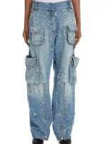 Acne Studios Distressed Denim Trousers In Mid Blue