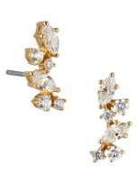 Nadri Flutter Cubic Zirconia Stud Earrings In Gold