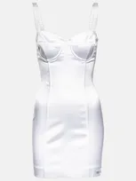 Dolce & Gabbana Mini Satin Dress In White