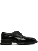 Alexander Mcqueen Lace-up Leather Brogues In Negro