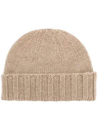 Drumohr Cable Knit Beanie In White