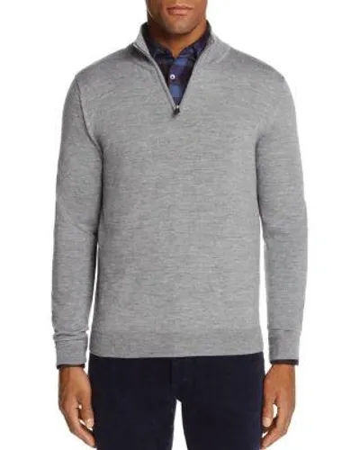 The Men's Store At Bloomingdale's Quarter-zip Merino Sweater - 100% Exclusive In Medium Gray