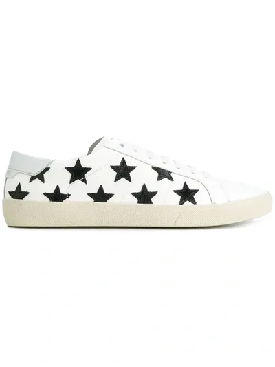 Saint Laurent Court Classic Star-print Sneakers In White