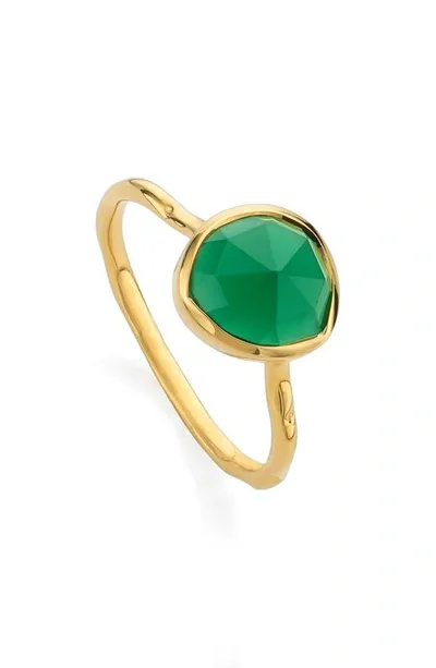 Monica Vinader Siren  Nugget Green Onyx Cocktail Ring In Yellow Gold