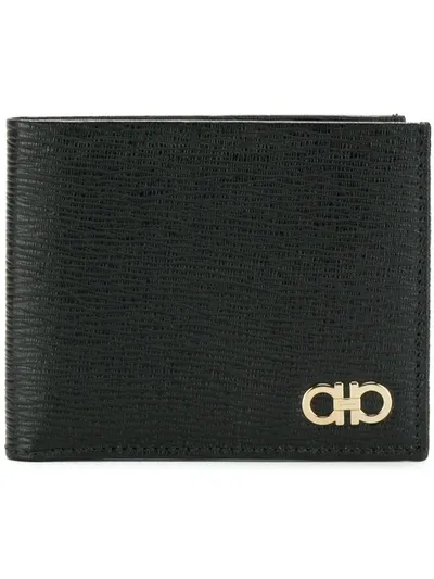 Ferragamo Double Gancio Wallet In Black