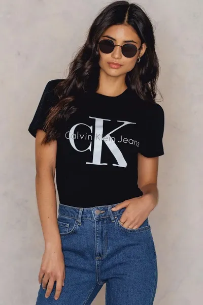 Calvin Klein Core Monogram Logo Tee - Black In Ck Black