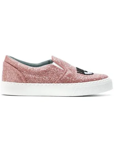 Chiara Ferragni Logomania Slip-on Sneakers In Pink