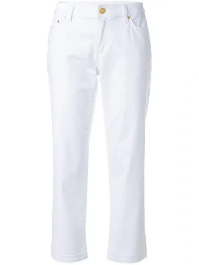 Michael Michael Kors Cropped Mid-rise Jeans In White