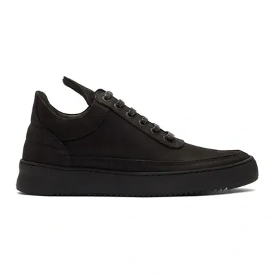 Filling Pieces Low Top Ripple Sneakers In Black Nubuck