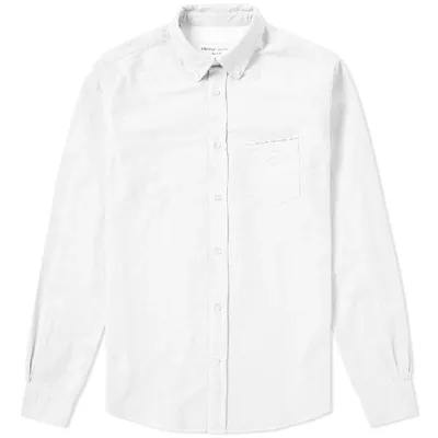 Officine Generale Cotton Oxford Shirt In White