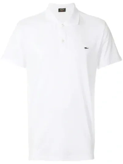 Paul & Shark Logo Patch Polo Shirt In White