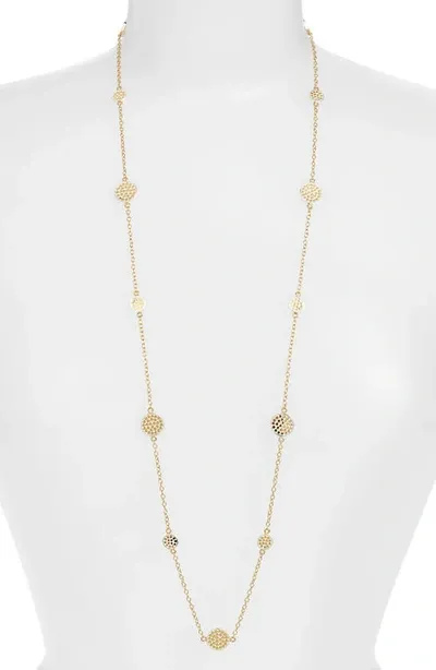 Anna Beck Long Multi Disc Station Necklace In Gold