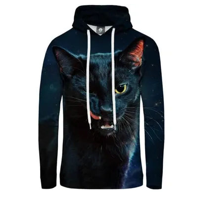 Aloha From Deer Black Cat Hoodie