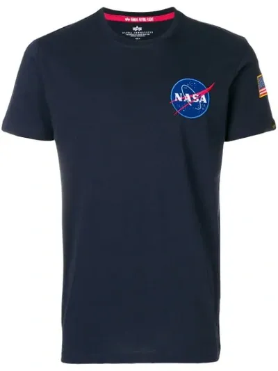 Alpha Industries Space Shuttle T-shirt Blue Cotton Nasa T-shirt - Space Shuttle T-shirt