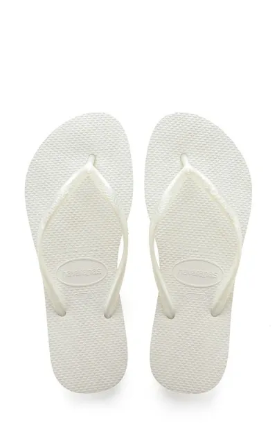 Havaianas Womens Cushioned Footbed Toe-post Flip-flops In White