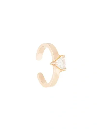 Anita Ko 18kt Rose Gold Trillion Diamond Ear Cuff In Yellow