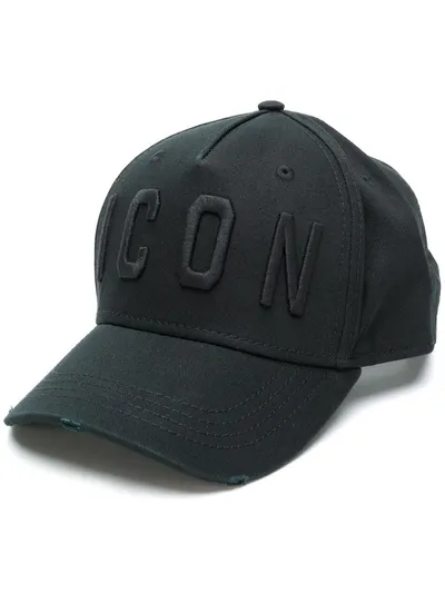 Dsquared2 Embroidered Icon Baseball Cap In Black