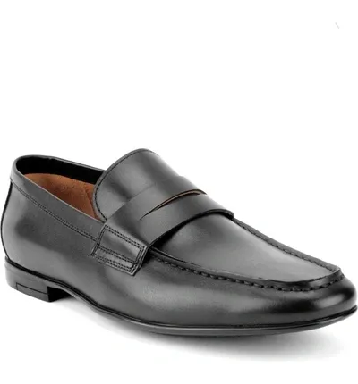 Gordon Rush Coleman Apron Toe Penny Loafer In Black