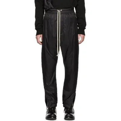 Rick Owens Zipped Cuff Stretch-cotton Track Pants In Black