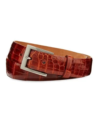 W. Kleinberg Men's American Alligator Belt In Brown