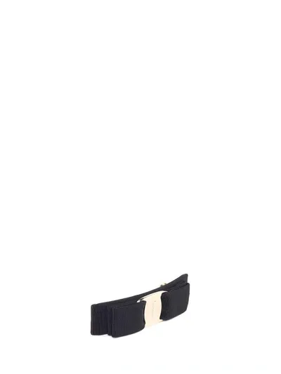 Ferragamo Vara Bow Grosgrain Hair Clip In Black