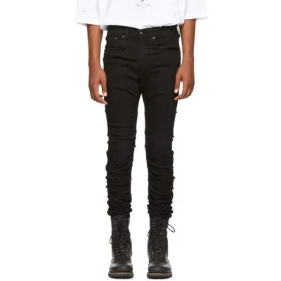 R13 Wrinkled Effect Jeans In Black