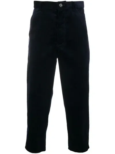 Comme Des Garçons Shirt High-waisted Wide Leg Trousers In Blue