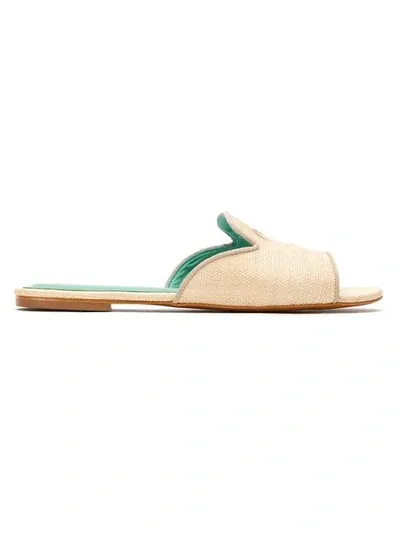 Blue Bird Shoes Amor Infinito Straw Slides In Neutrals