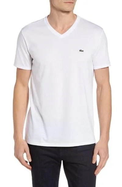 Lacoste Regular Fit V-neck T-shirt In White