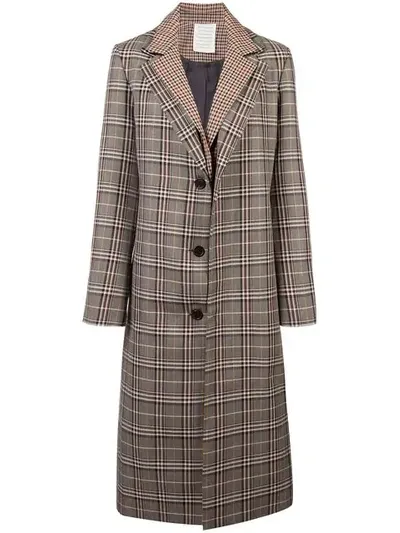 Monse Layered Checked Wool-blend Coat In Plaid