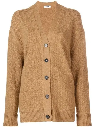 Jil Sander V-neck Cardigan In Neutrals