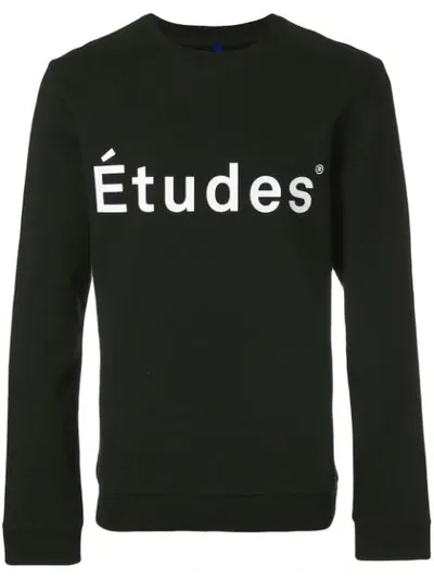 Etudes Studio Etudes Logo Printed Drawstring Hoodie In Black