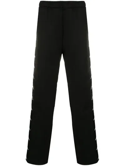 Faith Connexion Black Kappa Edition Interlock Lounge Pants In 001 Black