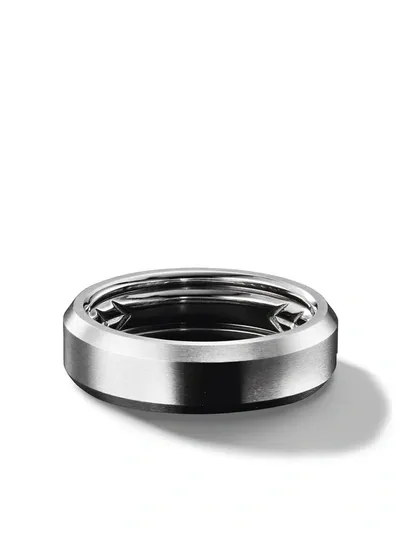 David Yurman Men's Beveled Band Ring In Black Titanium