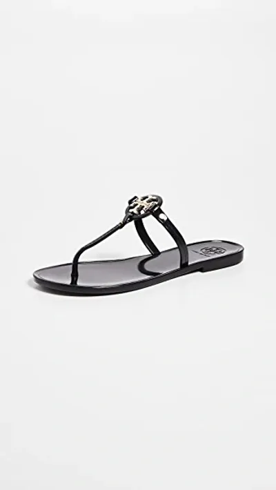 Tory Burch Mini Miller Thong Flip Flops In Black