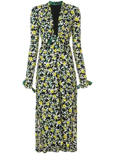 Proenza Schouler Tie-detailed Floral-print Georgette Midi Dress In Multicolor