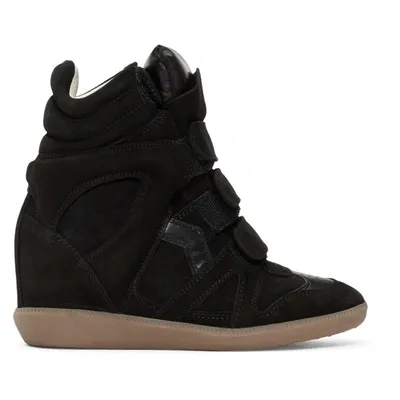 Isabel Marant Black Suede Bekett Wedge Sneakers